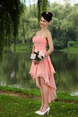 Discount Strapless Asymmetrical Skirt Short Pink Celebrity Party Dress