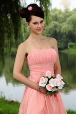 Discount Strapless Asymmetrical Skirt Short Pink Celebrity Party Dress