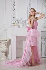 Strapless High Low Pink Discount Dress For Cocktail Party