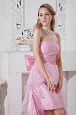 Strapless High Low Pink Discount Dress For Cocktail Party