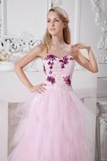 Sweetheart Neckline Sequins Pink Net Long Prom Dress Stores