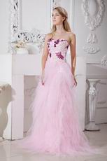 Sweetheart Neckline Sequins Pink Net Long Prom Dress Stores