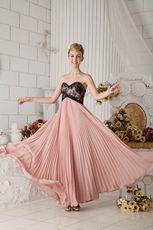 Black Lace Bodice Beautiful Pink Chiffon Prom Dresses