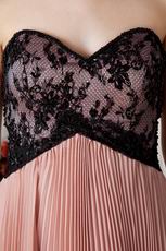 Black Lace Bodice Beautiful Pink Chiffon Prom Dresses