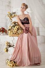 Black Lace Bodice Beautiful Pink Chiffon Prom Dresses