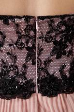 Black Lace Bodice Beautiful Pink Chiffon Prom Dresses