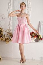 Sweetheart Pink Girl Graduation Dress With Beading