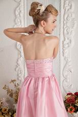 Sweetheart Pink Girl Graduation Dress With Beading