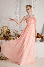 New Style Strapless Falbala Orange Chiffon Evening Dress On Sale