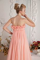 New Style Strapless Falbala Orange Chiffon Evening Dress On Sale