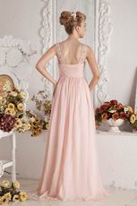 New Coming Straps Empire Waist Pink Chiffon Maternity Prom Dress