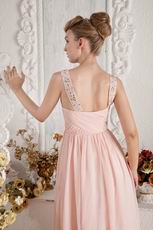 New Coming Straps Empire Waist Pink Chiffon Maternity Prom Dress