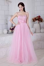 Designer Sweetheart Corset Pink Net Dresses For Celebrity Party