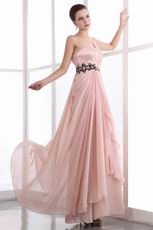 Not Expensive One Shoulder Light Coral Chiffon Prom Dress