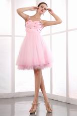 Lovely Spaghetti Straps Sweetheart Pink Short Sweet 16 Dress