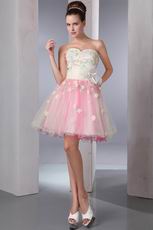 Lovely Multi Color Applique Flowers Sweet 16 Dress Discount