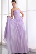 Strapless Sweetheart Beaded Lilac Evening Dress