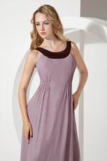 Inexpensive Scoop Neck Rosy Brown Chiffon Prom Dress On Sale