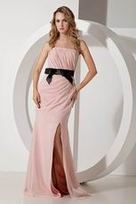 Noble Strapless Column Pink Chiffon Evening Formal Dress