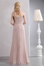 Left Side One Shoulder Peach Puff Chiffon Prom Dress By Designer