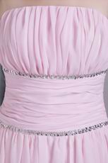 Strapless High-low Pink Chiffon Cute Homecoming Dress
