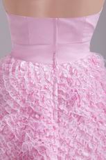 Pink Layers Lace Skirt Sweet 16 Dress With Rhinestone Crystals