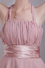 Designer Short Prom Dress Made By Pearl Pink 100D Chiffon