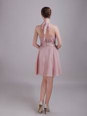 Designer Short Prom Dress Made By Pearl Pink 100D Chiffon