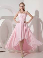 Sweetheart High-low Baby Pink Chiffon Skirt Prom Dress