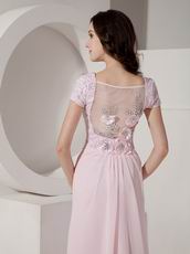 Sequined Floor-length Cheap Baby Pink Prom Dress With Crystal