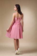 Pink Spaghetti Straps Wholesale Homecoming Dresses