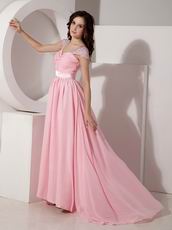 Cap Sleeves Criss Cross Pink Prom Party Dress Shop