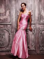 Fuchsia Taffeta Evening Dresses UK With One Shoulder