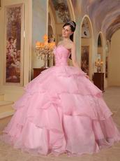 Good Looking Layers Pink Skirt Puffy Quinceanera Girls Dress