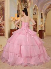 Good Looking Layers Pink Skirt Puffy Quinceanera Girls Dress