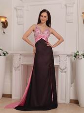 Beaded Multi Colored Prom Dresses With Panel Train Design