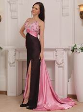 Beaded Multi Colored Prom Dresses With Panel Train Design
