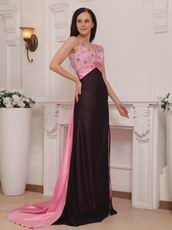 Beaded Multi Colored Prom Dresses With Panel Train Design