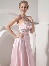 Strapless Baby Pink 2014 Prom Party Dress For Cheap