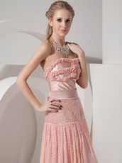 Ankle-length 100D Chiffon Discount Prom Dresses Blush