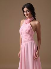 Halter Neckline Pink Chiffon 2014 Top 10 Designer Prom Dress