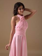 Halter Neckline Pink Chiffon 2014 Top 10 Designer Prom Dress