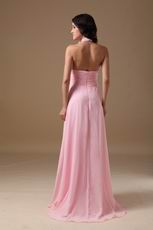 Halter Neckline Pink Chiffon 2014 Top 10 Designer Prom Dress