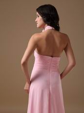 Halter Neckline Pink Chiffon 2014 Top 10 Designer Prom Dress