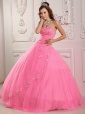 Pink Sweetheart Appliqued Edge Quinceanera Dress Online