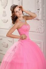Pink Sweetheart Appliqued Edge Quinceanera Dress Online
