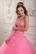 Pink Sweetheart Appliqued Edge Quinceanera Dress Online