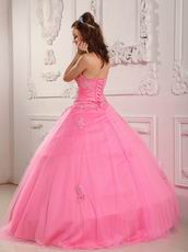 Pink Sweetheart Appliqued Edge Quinceanera Dress Online