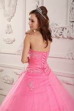 Pink Sweetheart Appliqued Edge Quinceanera Dress Online