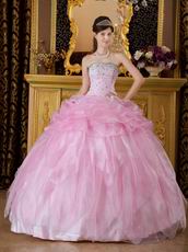 Pink Quinceanera Dress Strapless Floor Length Ball Gown